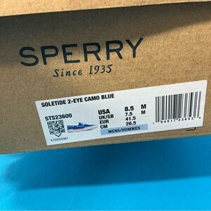 Sperry Soletide 2-Eye Camo Blue Boat Shoes - Blue
